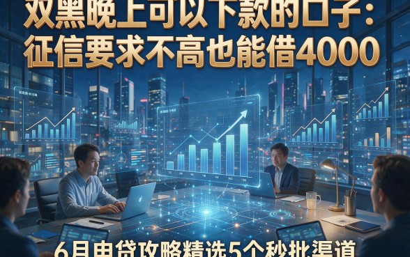 双黑晚上可以下款的口子：征信要求不高也能借4000，6月申贷攻略精选5个秒批渠道