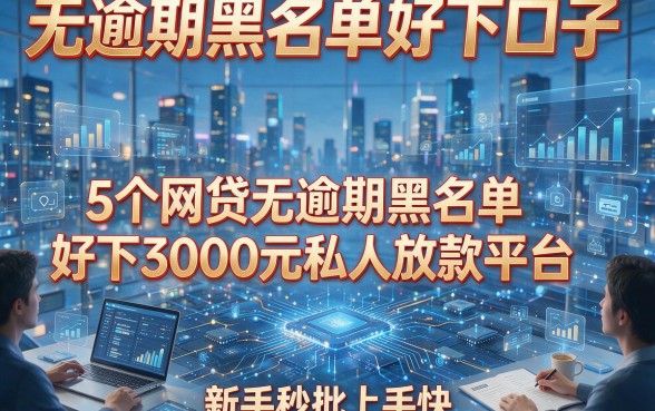 无逾期黑名单好下口子，5个网贷无逾期黑名单好下3000元私人放款平台，新手秒批上手快