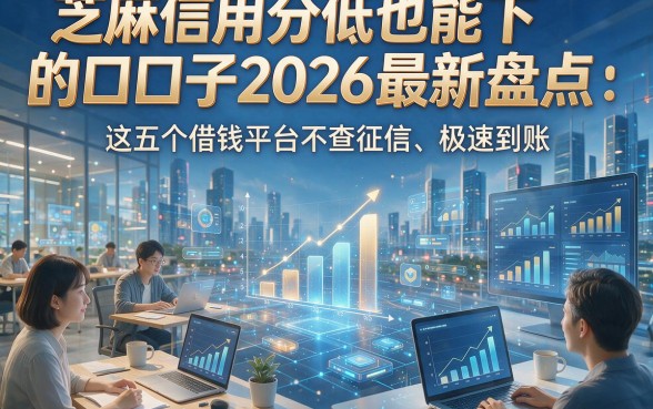 芝麻信用分低也能下的口子2026最新盘点：这五个借钱平台不查征信、极速到账！