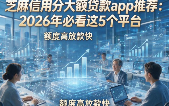 芝麻信用分大额贷款app推荐：2026年必看这5个平台，额度高放款快！
