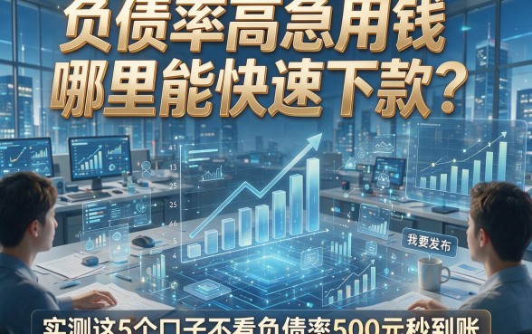 负债率高急用钱哪里能快速下款？实测这5个口子不看负债率500元秒到账