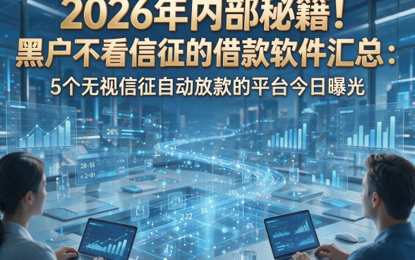 2026年内部秘籍！黑户不看信征的借款软件汇总：5个无视信征自动放款的平台今日曝光