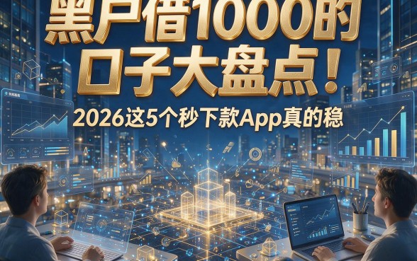 黑户借1000的口子大盘点！2026这5个秒下款App真的稳