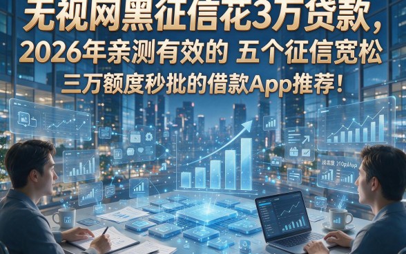 无视网黑征信花3万贷款，2026年亲测有效的五个征信宽松、三万额度秒批的借款App推荐！