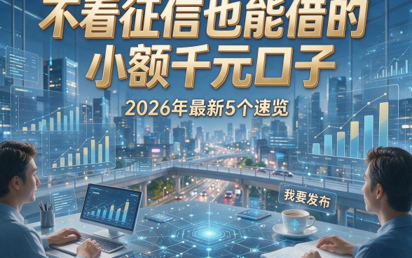 不看征信也能借的小额千元口子，2026年最新5个速览！