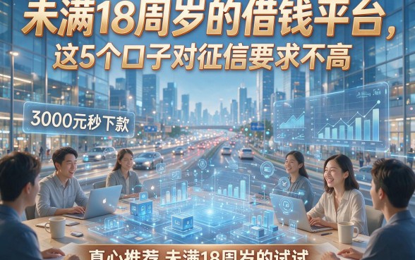 未满18周岁的借钱平台，这5个口子对征信要求不高、3000元秒下款，真心推荐未满18周岁的试试