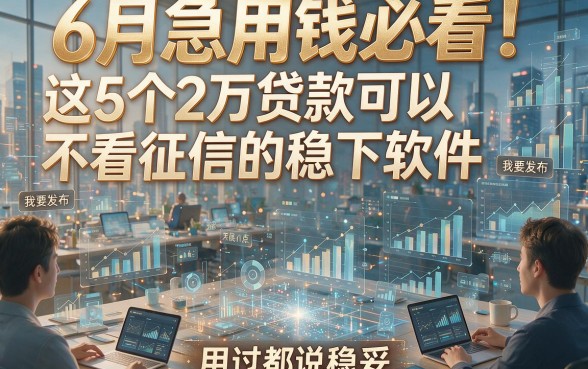 6月急用钱必看！这5个2万贷款可以不看征信的稳下软件，用过都说稳妥