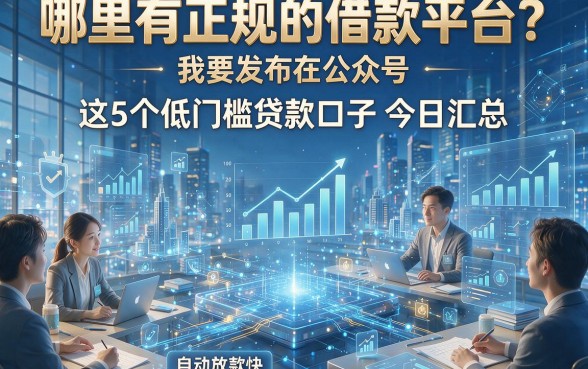 哪里有正规的借款平台？这5个低门槛贷款口子今日汇总，自动放款快！