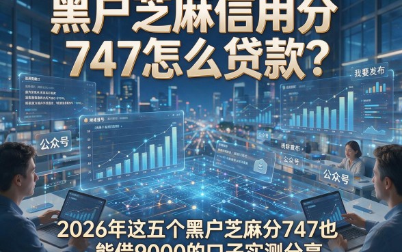 黑户芝麻信用分747怎么贷款？2026年这五个黑户芝麻分747也能借9000的口子实测分享