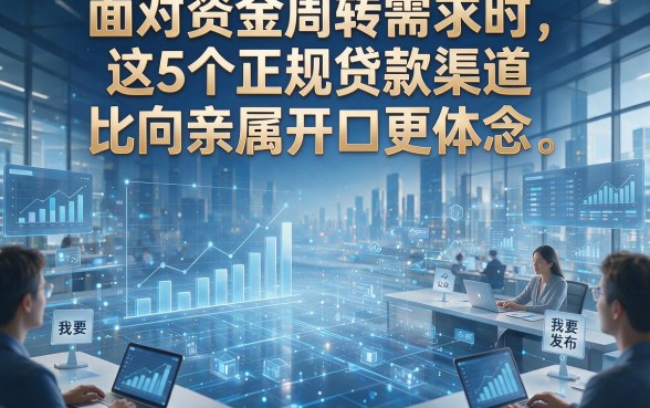 面对资金周转需求时，这5个正规贷款渠道比向亲属开口更体面