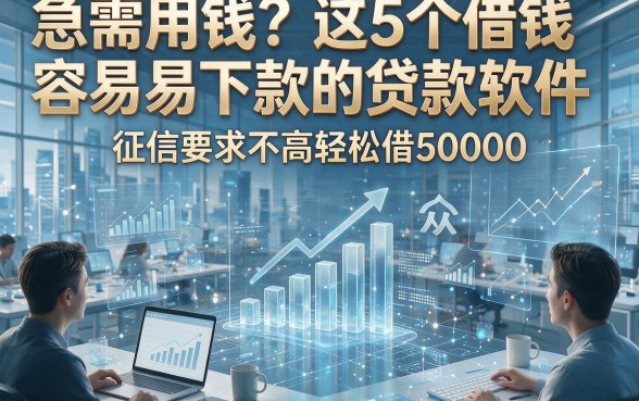 急需用钱？这5个借钱容易下款的贷款软件，征信要求不高轻松借5000！