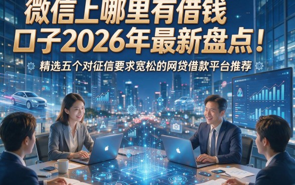 微信上哪里有借钱口子2026年最新盘点！精选五个对征信要求宽松的网贷借款平台推荐