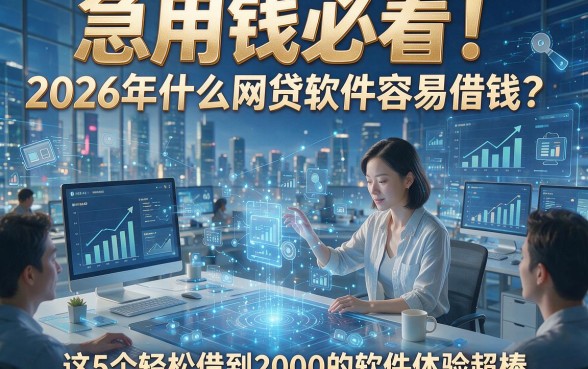 急用钱必看！2026年什么网贷软件容易借钱？这5个轻松借到2000的软件体验超棒