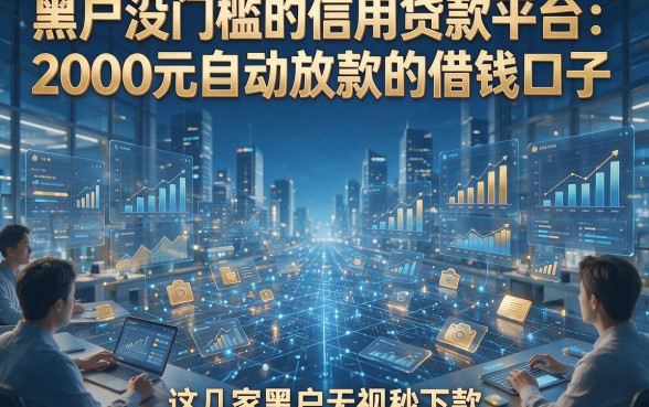 黑户没门槛的信用贷款平台：2000元自动放款的借钱口子，这几家黑户无视秒下款