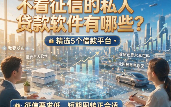 不看征信的私人贷款软件有哪些？精选5个借款平台，征信要求低，短期周转正合适