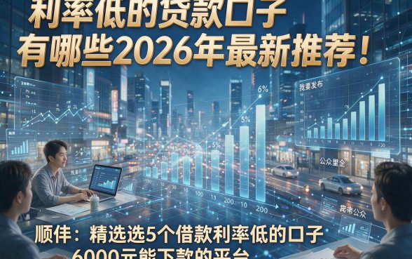 利率低的贷款口子有哪些2026年最新推荐！顺便精选这5个借款利率低的口子6000元能下款的平台