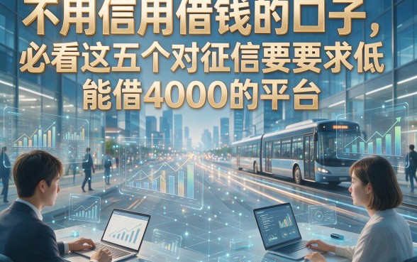 不用信用借钱的口子，必看这五个对征信要求低能借4000的平台