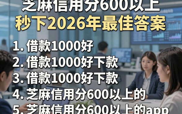 芝麻信用分600以上秒下2026年最佳答案，罗列这五个借款1000好下款芝麻信用分600以上的app