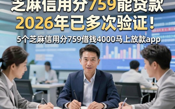 芝麻信用分759能贷款2026年已多次验证！为您解读5个芝麻信用分759借钱4000马上放款的app