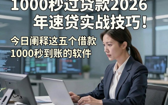 1000秒过贷款2026年速贷实战技巧！今日阐释这五个借款1000秒到账的软件