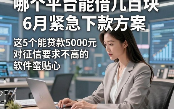 哪个平台能借几百块6月紧急下款方案，这5个能贷款5000元对征信要求不高的软件蛮贴心