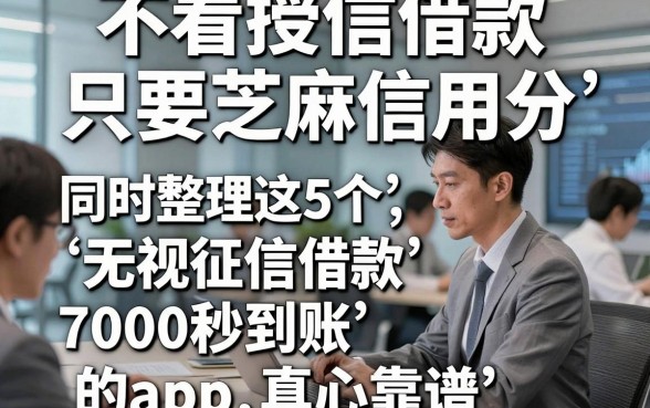 不看授信借款只要芝麻信用分，同时整理这5个无视征信借款7000秒到账的app真心靠谱