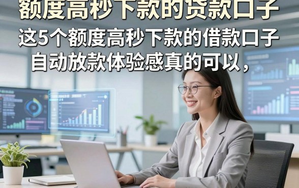 额度高秒下款的贷款口子，这5个额度高秒下款的借款口子自动放款体验感真的可以