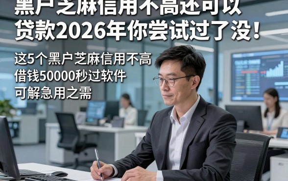 黑户芝麻信用不高还可以贷款2026年你尝试过了没！这5个黑户芝麻信用不高借钱50000秒过软件可解急用之需