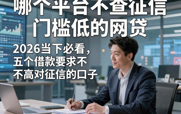 哪个平台不查征信门槛低的网贷，2026当下必看五个借款要求不高对征信的口子