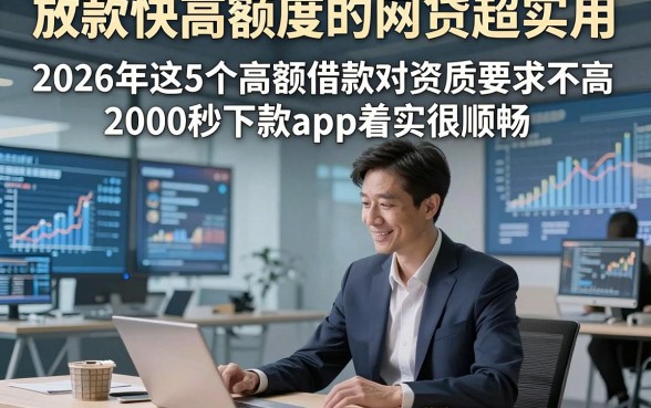 放款快高额度的网贷超实用，2026年这5个高额借款对资质要求不高2000秒下款app着实很顺畅