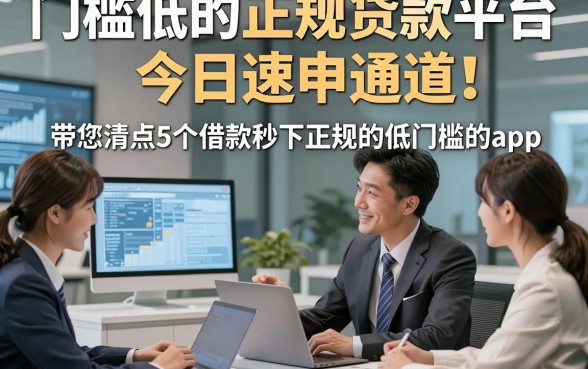 门槛低的正规贷款平台今日速申通道！带您清点5个借款秒下正规的低门槛的app