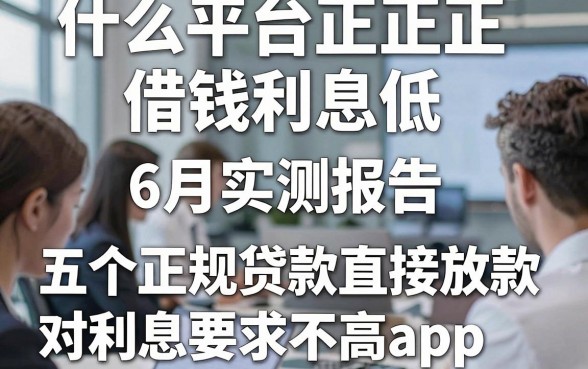 什么平台正规借钱利息低，6月实测报告五个正规贷款直接放款对利息要求不高app