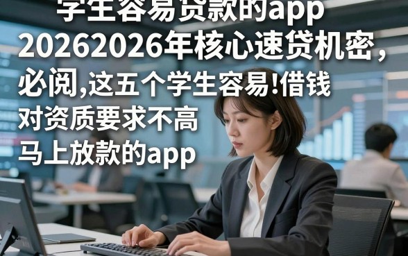 学生容易贷款的app20262026年核心速贷机密，必阅​这五个学生容易借钱对资质要求不高马上放款的app