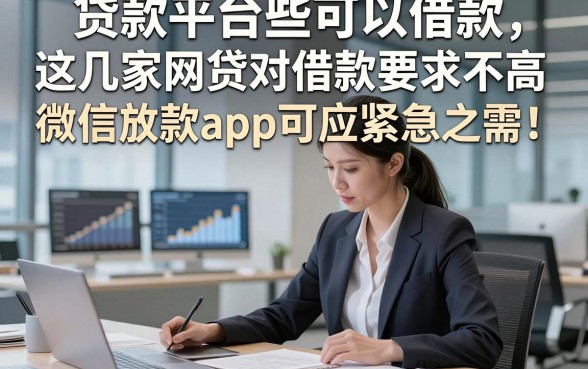 贷款平台些可以借款，这几家网贷对借款要求不高微信放款app可应紧急之需
