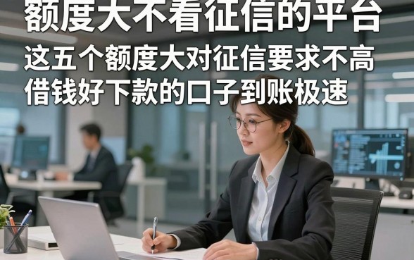 额度大不看征信的平台，这五个额度大对征信要求不高借钱好下款的口子到账极速