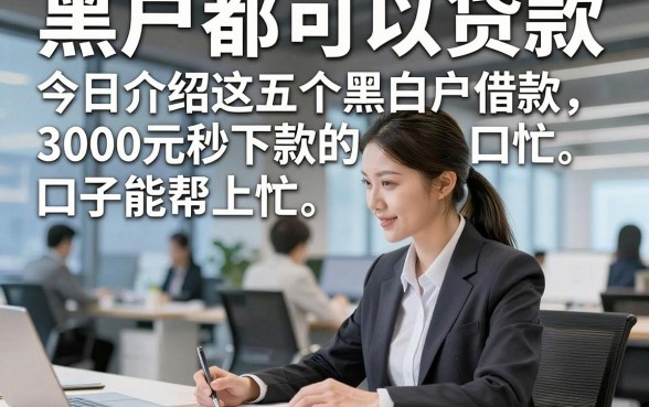 黑白户都可以贷款，今日介绍这五个黑白户借款3000元秒下款的口子急事能帮上忙