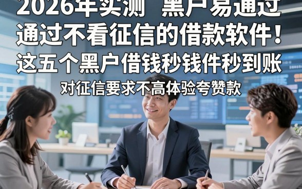 2026年实测​黑户易通过不看征信的借款软件！这五个黑户借钱秒到账对征信要求不高软件体验夸赞款