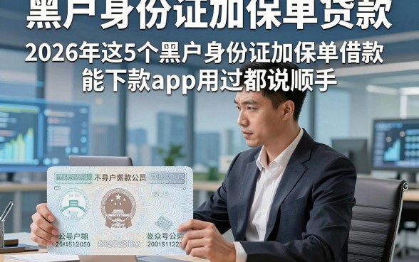 黑户身份证加保单贷款，2026年这5个黑户身份证加保单借款能下款app用过都说顺手
