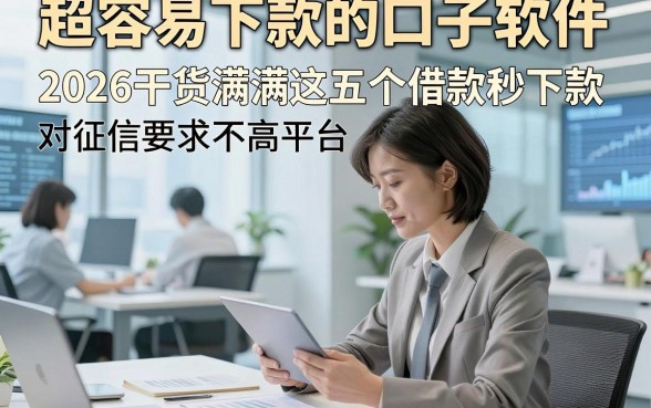 超容易下款的口子软件，2026干货满满这五个借款秒下款对征信要求不高平台
