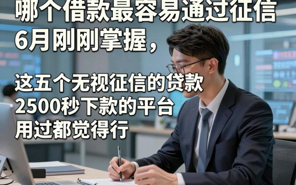 哪个借款最容易通过征信6月刚刚掌握，这五个无视征信的贷款2500秒下款的平台用过都觉得行