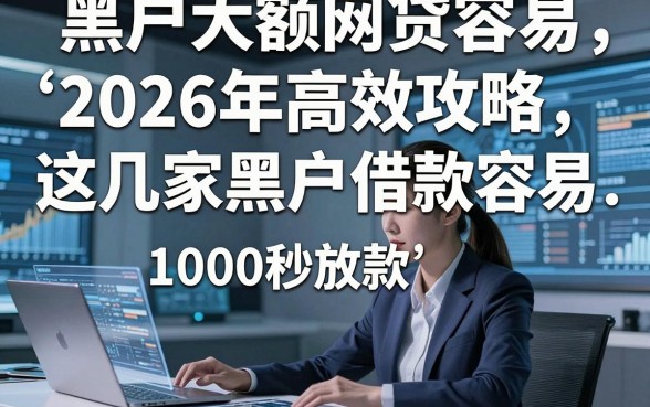 黑户大额网贷容易，2026年高效攻略这几家黑户借款容易1000秒放款的app