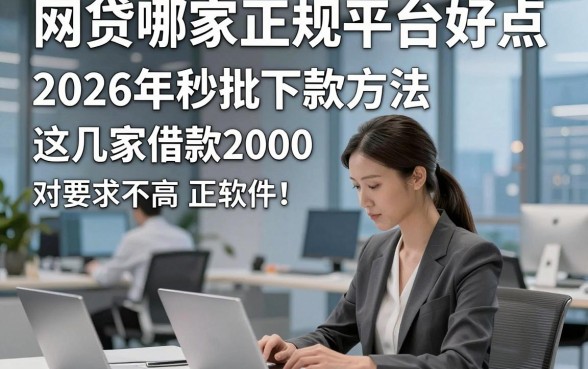 网贷哪家正规平台好点，2026年秒批下款方法这几家借款2000对要求不高软件