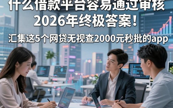什么借款平台容易通过审核2026年终极答案！汇集这5个网贷无视查2000元秒批的app