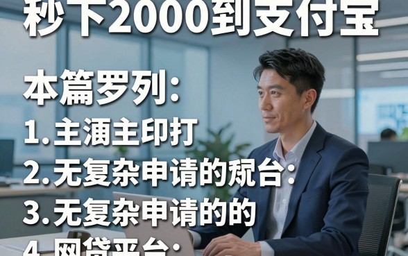 秒下2000到支付宝，本篇罗列5个主打无复杂申请的网贷平台