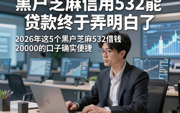 黑户芝麻信用532能贷款终于弄明白了，2026年这5个黑户芝麻532借钱20000的口子确实便捷