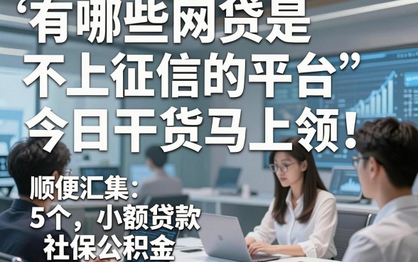 有哪些网贷是不上征信的平台今日干货马上领！顺便汇集5个小额贷款社保公积金