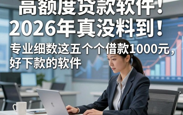 高额度贷款软件2026年真没料到！专业细数这五个借款1000元好下款的软件