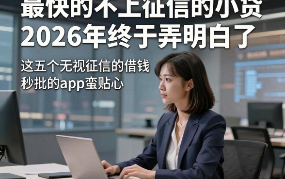 最快的不上征信的小贷2026年终于弄明白了，这五个无视征信的借钱秒批的app蛮贴心