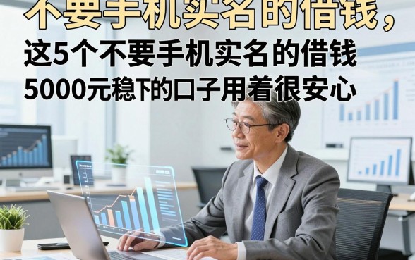 不要手机实名的借钱，专业介绍这5个不要手机实名的借钱5000元稳下的口子用着很安心