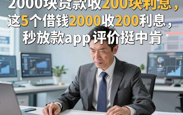 2000块贷款收200块利息，这5个借钱2000收200利息秒放款app评价挺中肯